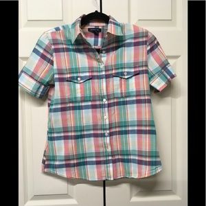 Land's End Madras blouse.
